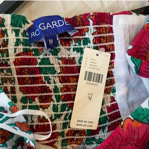 Anthropologie Red and White Smocked Halter Maxi Dress - Picture 6 of 8